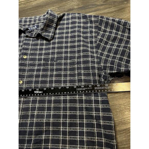 VINTAGE Big Dogs Shirt Mens 2XL XXL Blue Plaid 100% Cotton Button Up Pocket - Picture 4 of 6